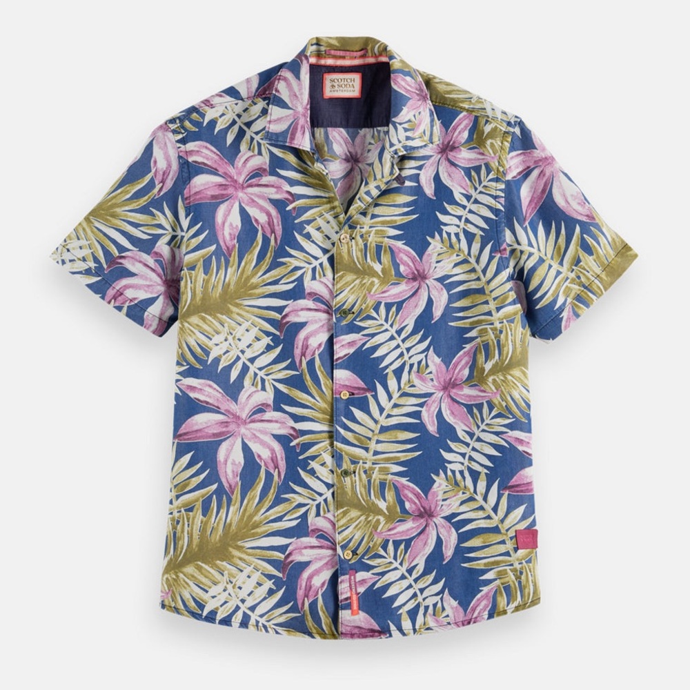 $389 NWOT SCOTCH & SODA FLORAL RELAXED S/S SHIRT S
